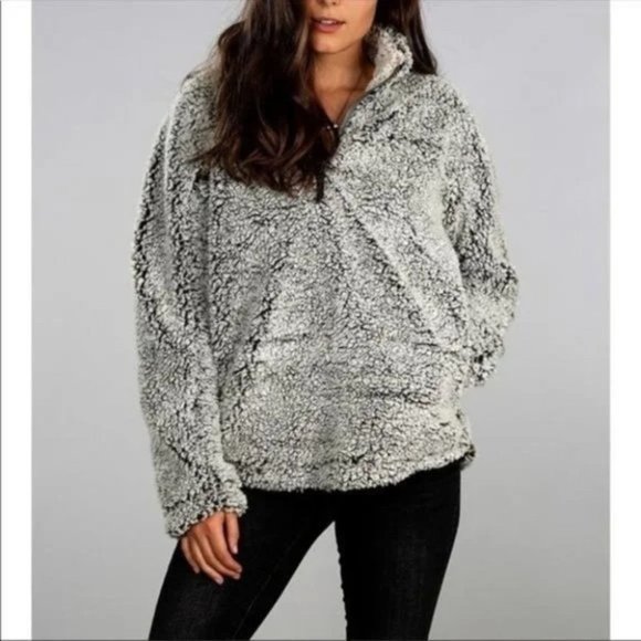 Thread & Supply Tops - Thread & Supply Sherpa Wubby Fleece 1/4 Zip Pullover Sweater Jacket Size Small